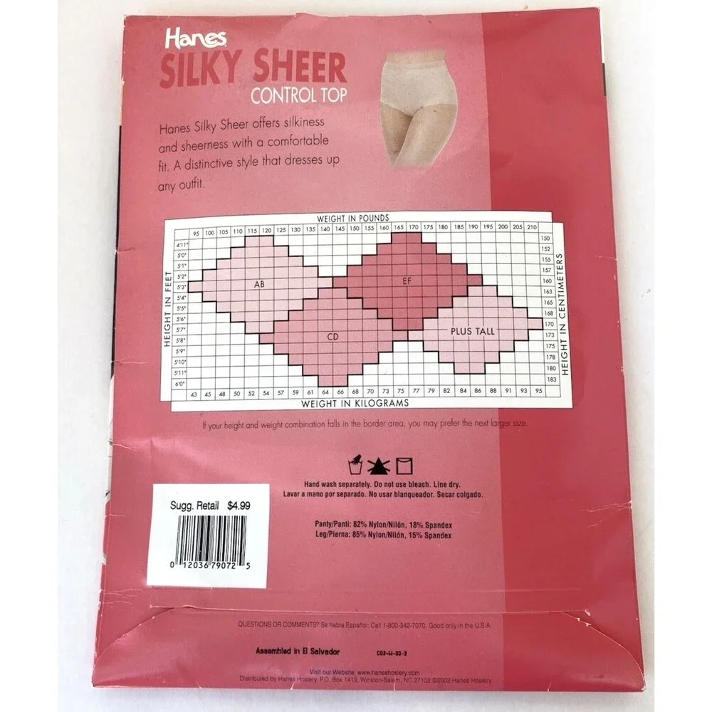 Vintage Hanes Pantyhose Lot of 3 Silk Sheer Control Top New in Box